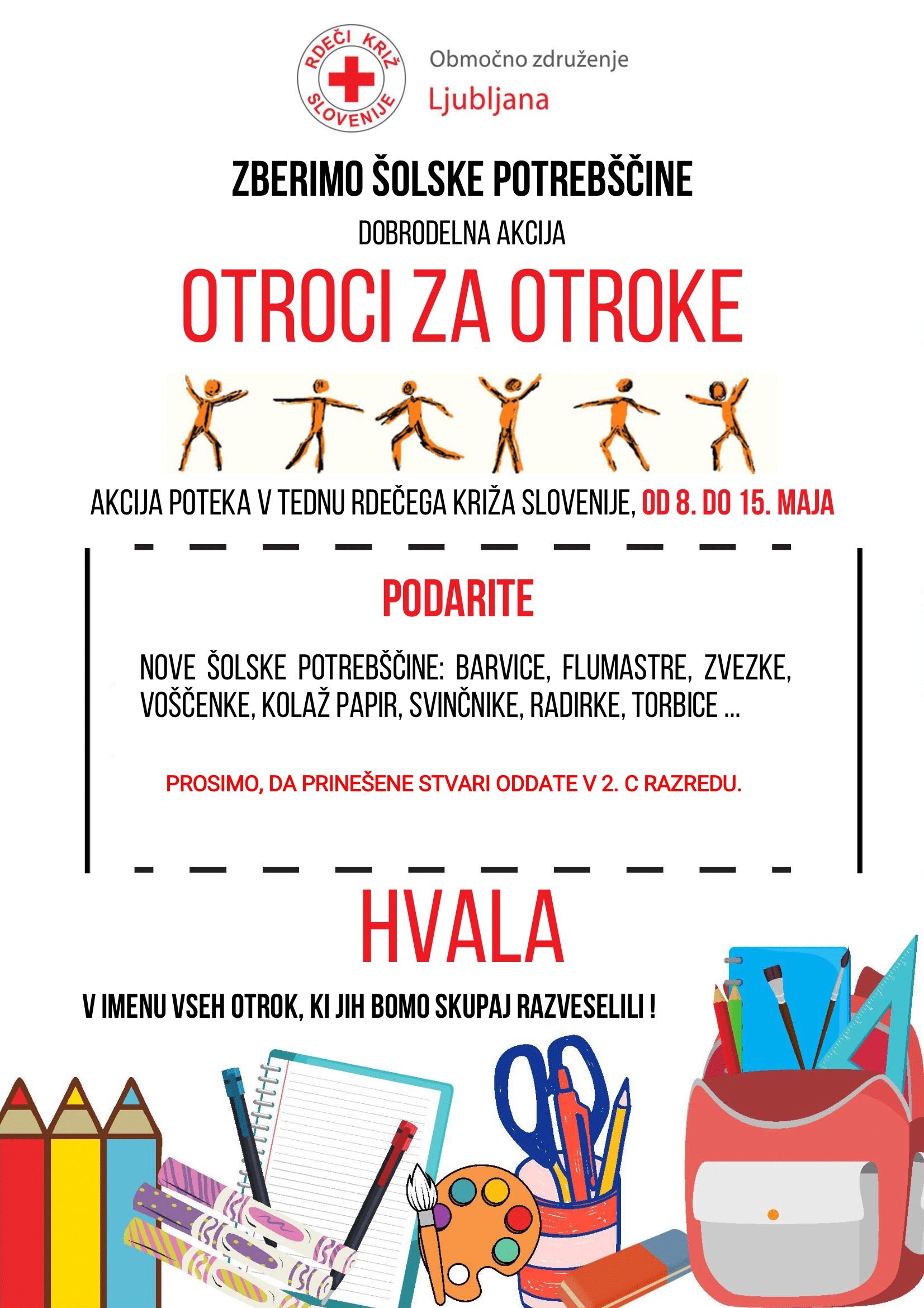 Dobrodelna akcija Rdečega križa - Otroci za otroke - plakat